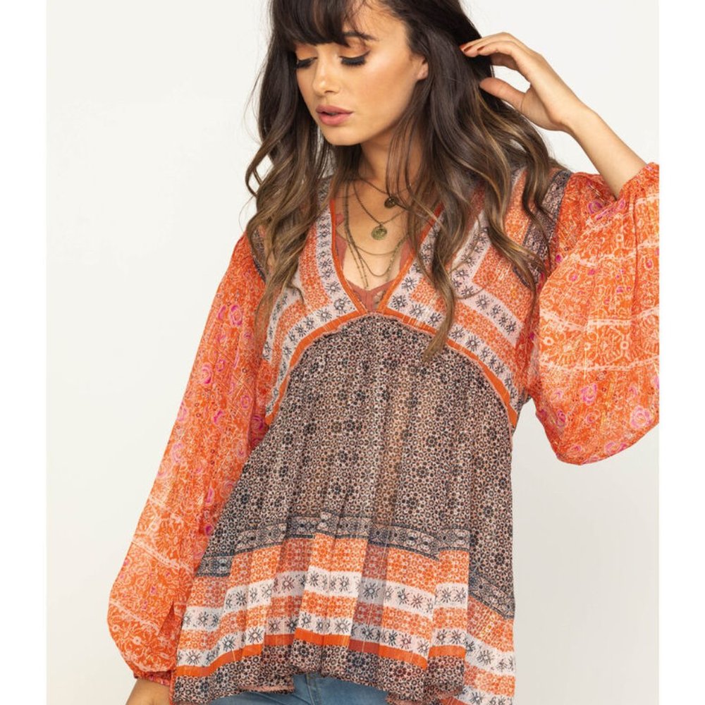 Women's Free People Aliyah Printed Tunic. Sz L